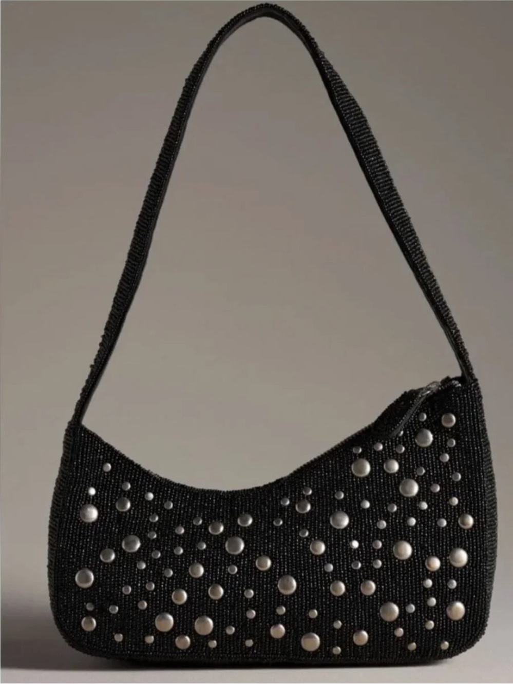 Anthropologie Asymmetric Beaded Shoulder Bag